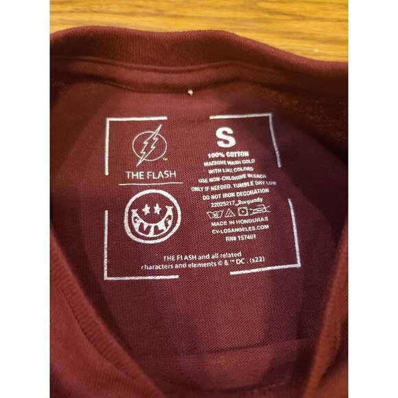 The Flash T-shirt Men's Size Small Burgundy Short Sleeves Civil Assets Collab DC - Picture 3 of 6
